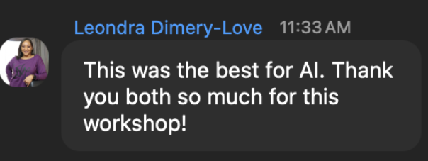 Testimonial screenshot